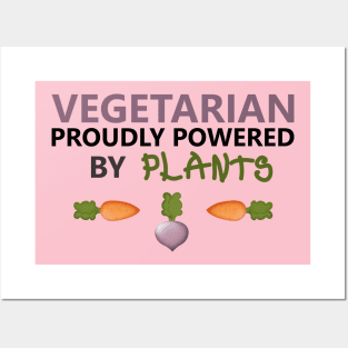 Vegetarian Proudly Powered By Plants Posters and Art